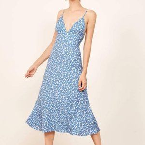 Reformation Talita Dress Marie Blue Color Size 8